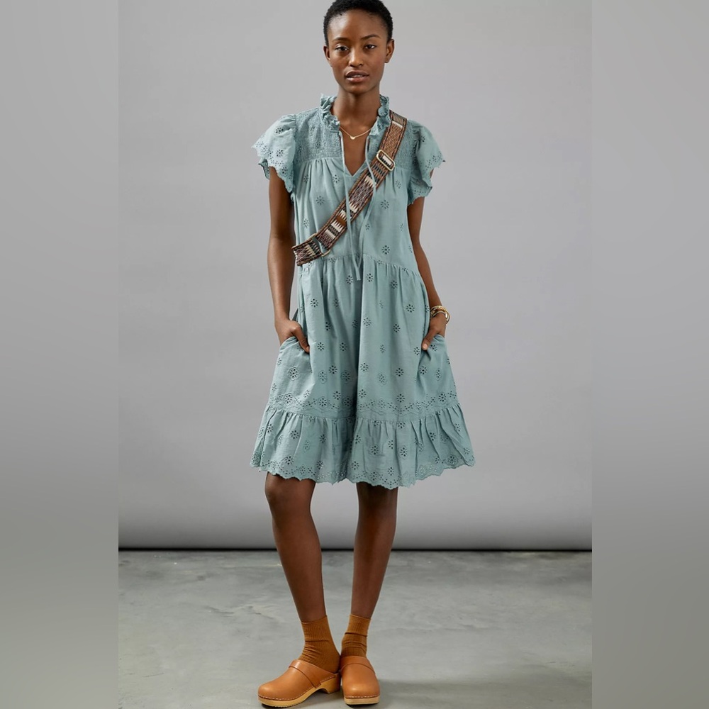 Anthropologie Othilia Ginevra Ruffled Mini Dress